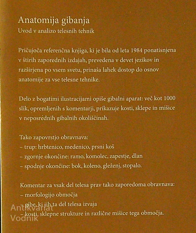 ANATOMIJA GIBANJA; UVOD V ANALIZO TELESNIH TEHNIK, Blandine Calais-Germain