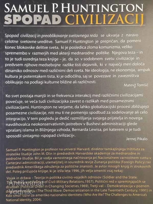 SPOPAD CIVILIZACIJ, S. P. Huntington