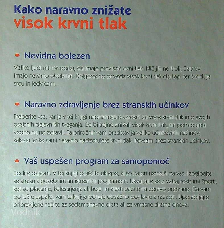 KAKO BREZ ZDRAVIL ZNIŽATI VISOK KRVNI TLAK, več avtorjev