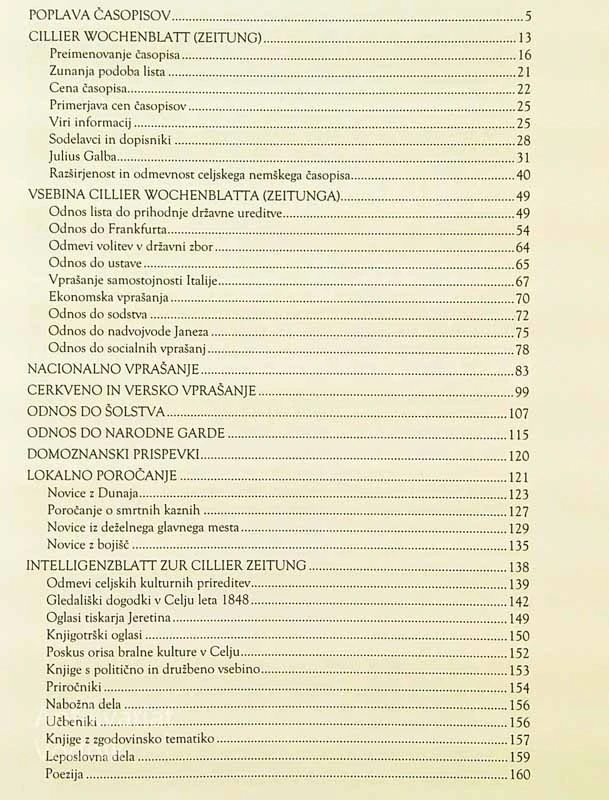 CILLIER WOCHENBLATT (ZEITUNG); CELJSKI NEMŠKI ČASOPIS IZ LETA 1848, Marija Mojca Peternel