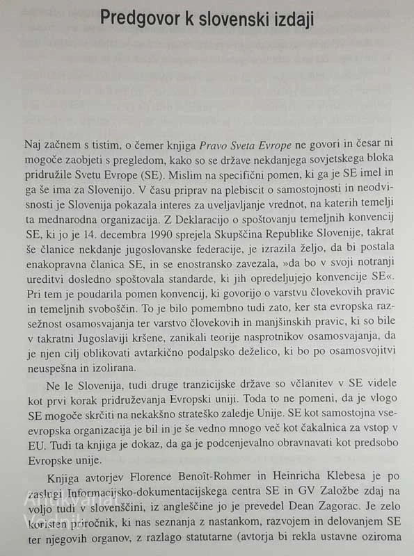 PRAVO SVETA EVROPE, Florence Benoît-Rohmer in Heinrich Klebes