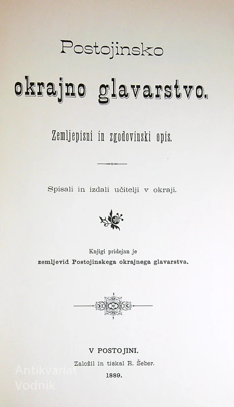 POSTOJINSKO OKRAJNO GLAVARSTVO; ZEMLJEPISNI IN ZGODOVINSKI OPIS