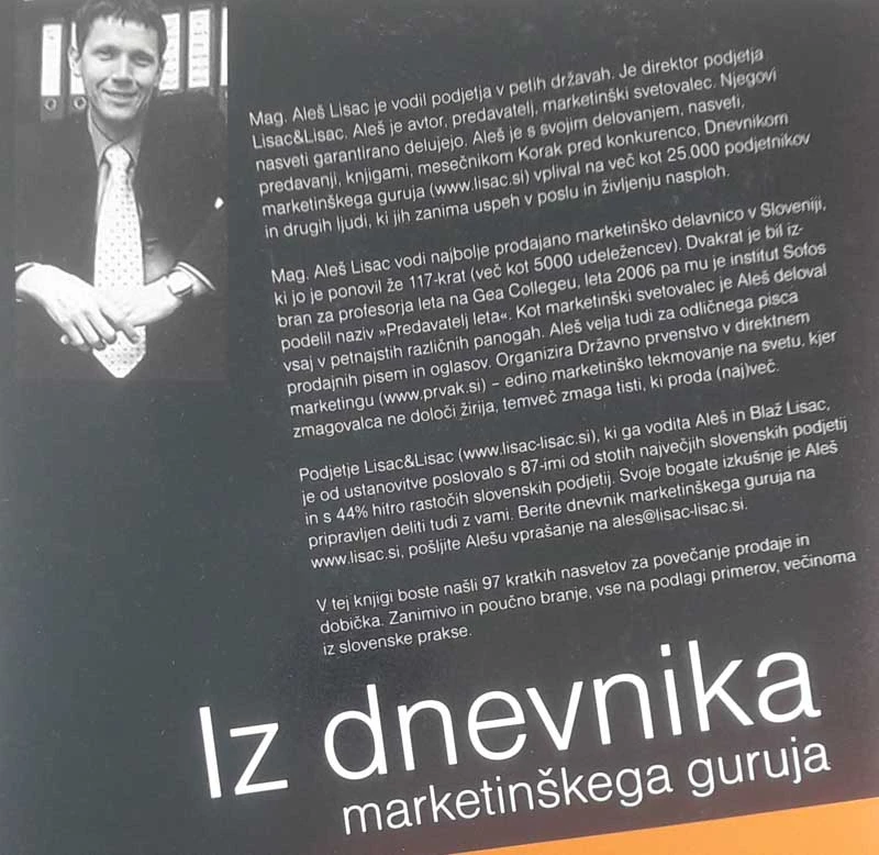IZ DNEVNIKA MARKETINŠKEGA GURUJA, mag. Aleš Lisac