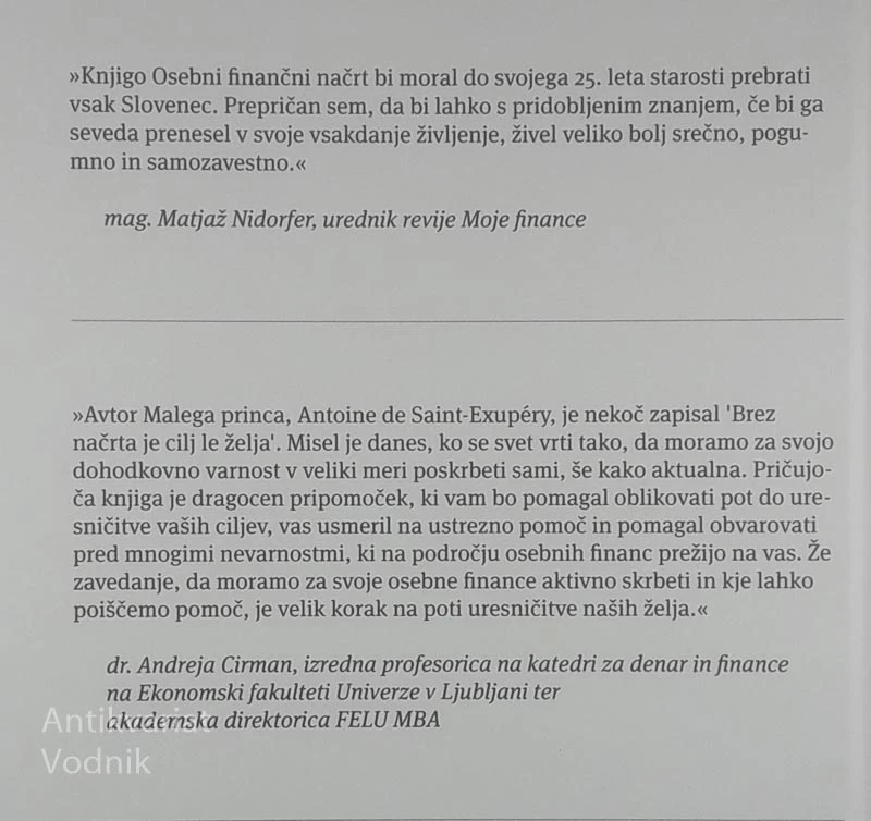 OSEBNI FINANČNI NAČRT; VAŠA NAVIGACIJA DO CILJEV, Mitja Vezovišek