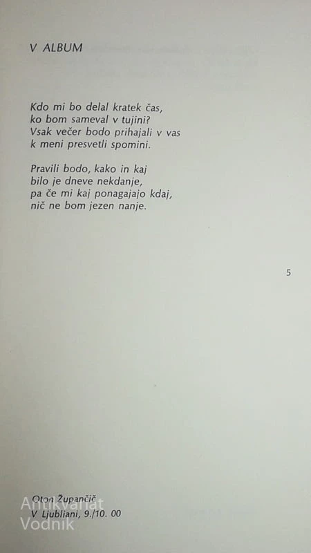 PESMI ZA BERTO, Oton Župančič