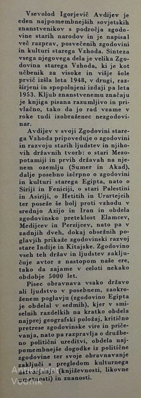 ZGODOVINA STAREGA VZHODA Vsevolod Igorjevič Avdijev