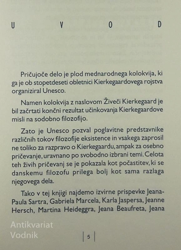 ŽIVEČI KIERKEGAARD, zbornik