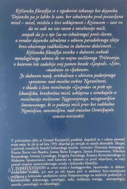 POSREDOVANJA, Gorazd Kocijančič