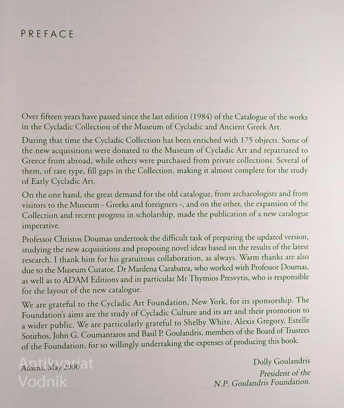 EARLY CYCLADIC CULTURE, C. G. Doumas