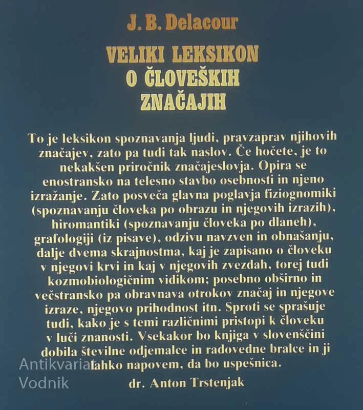 VELIKI LEKSIKON O ČLOVEŠKIH ZNAČAJIH, J. B. Delacour