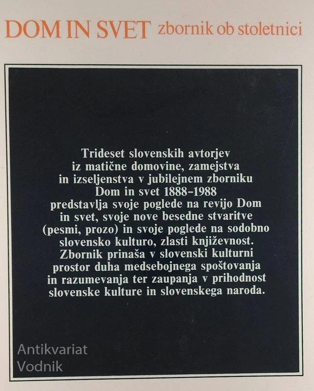 DOM IN SVET 1888-1988