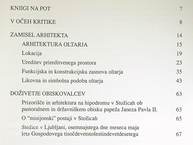 OLTAR OB PAPEŽEVEM OBISKU V LJUBLJANI 18. MAJA 1996, Jože Marinko