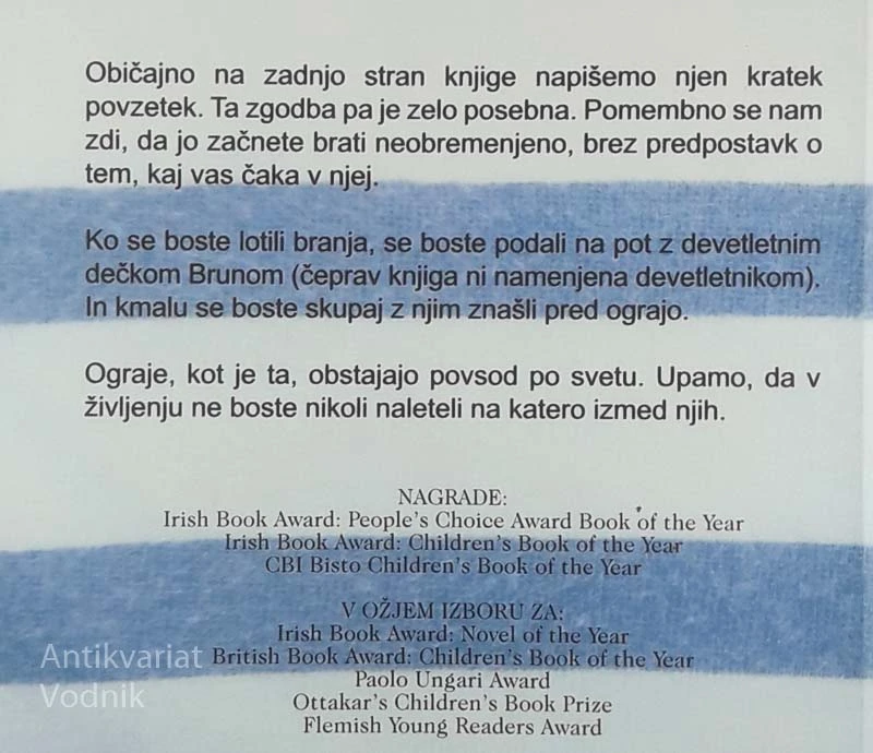 DEČEK V ČRTASTI PIŽAMI, John Boyne
