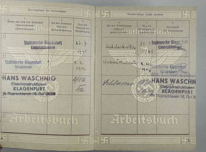 ARBEITSCBUCH DEUTSCHES REICH – delavska knjižica
