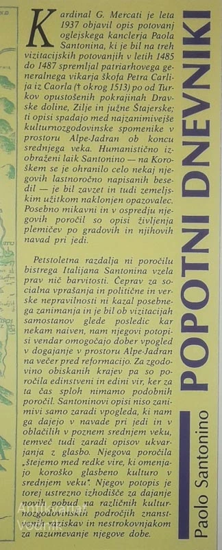 POPOTNI DNEVNIKI 1485-1487, Paolo Santonino