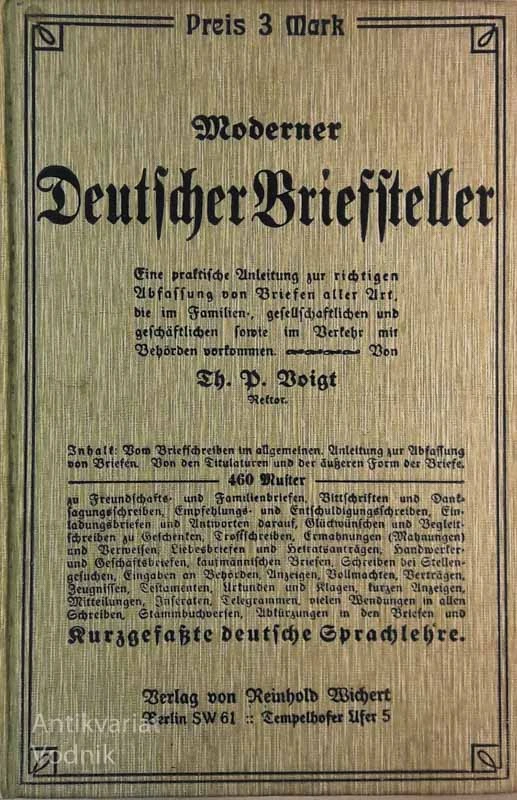 MODERNER DEUTSCHER BRIEFFTELLER (tekst v gotici)