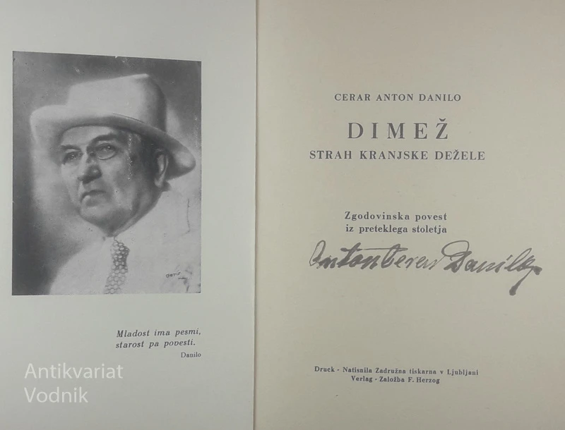 DIMEŽ; STRAH KRANJSKE DEŽELE, Cerar Anton Danilo