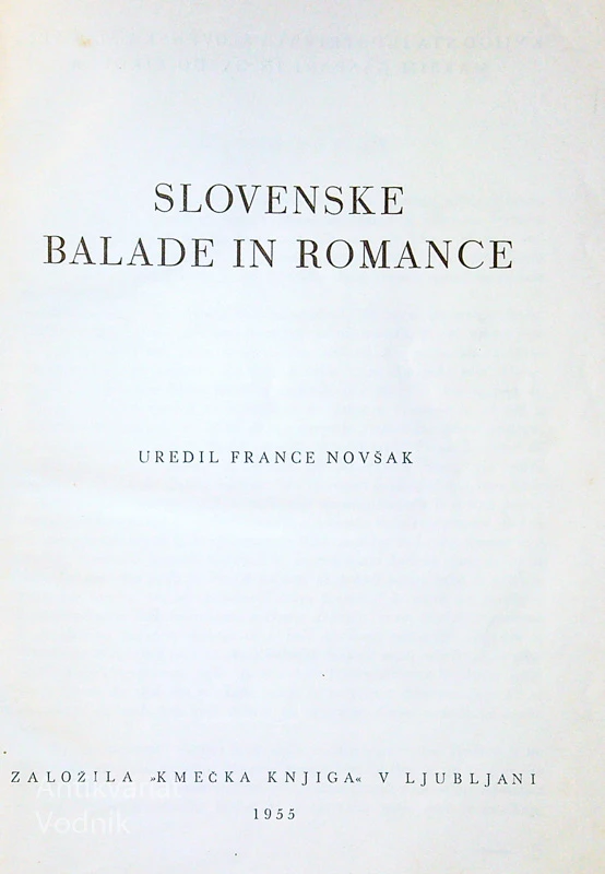 SLOVENSKE BALADE IN ROMANCE