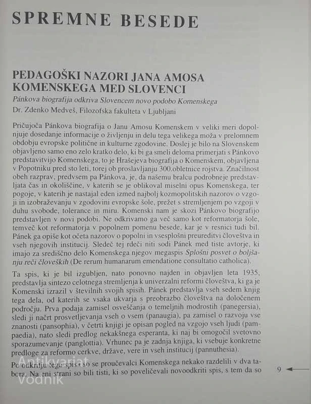 JAN AMOS KOMENSKÝ, Jaroslav Pánek
