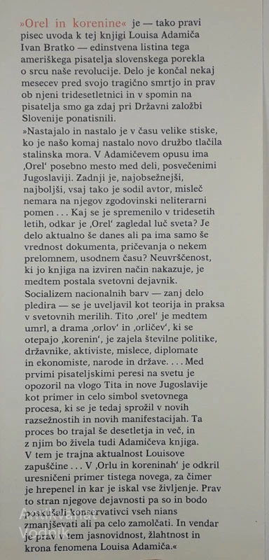 OREL IN KORENINE, Louis Adamič