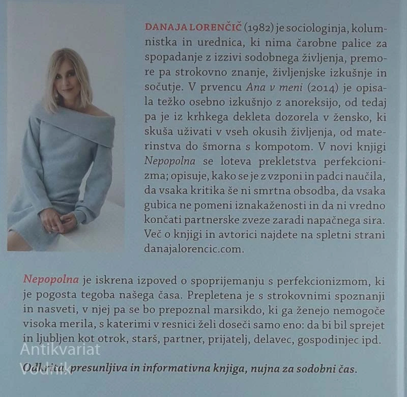 NEPOPOLNA; MOJE SPOPRIJEMANJE S PERFEKCIONIZMOM, Danaja Lorenčič