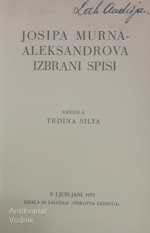 IZBRANI SPISI, Josip Murn Aleksandrov