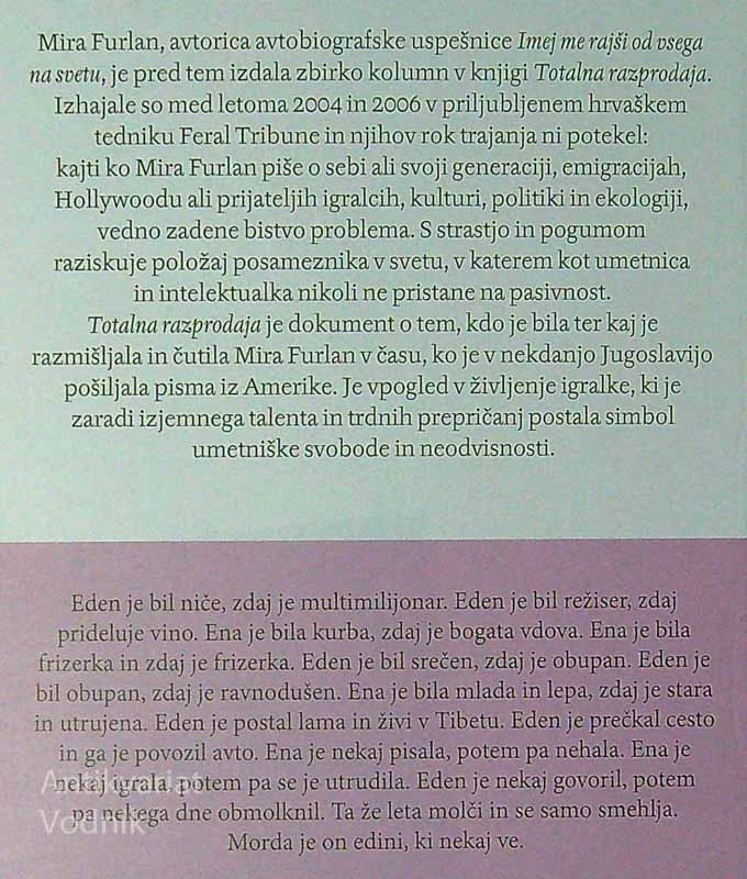 TOTALNA RAZPRODAJA, Mira Furlan