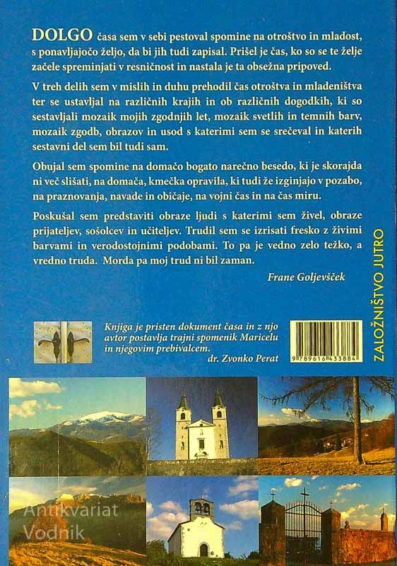 MODRINA NAD MARICELOM, Frane Goljevšček (posvetilo avtorja)