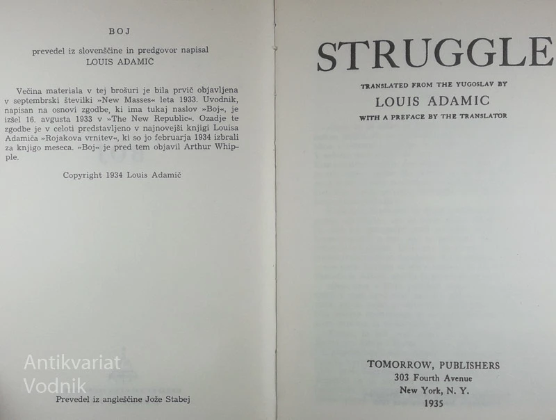 BOJ, Louis Adamič