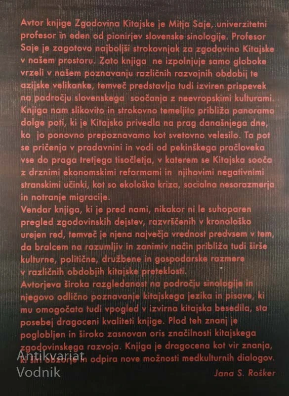 ZGODOVINA KITAJSKE, Mitja Saje