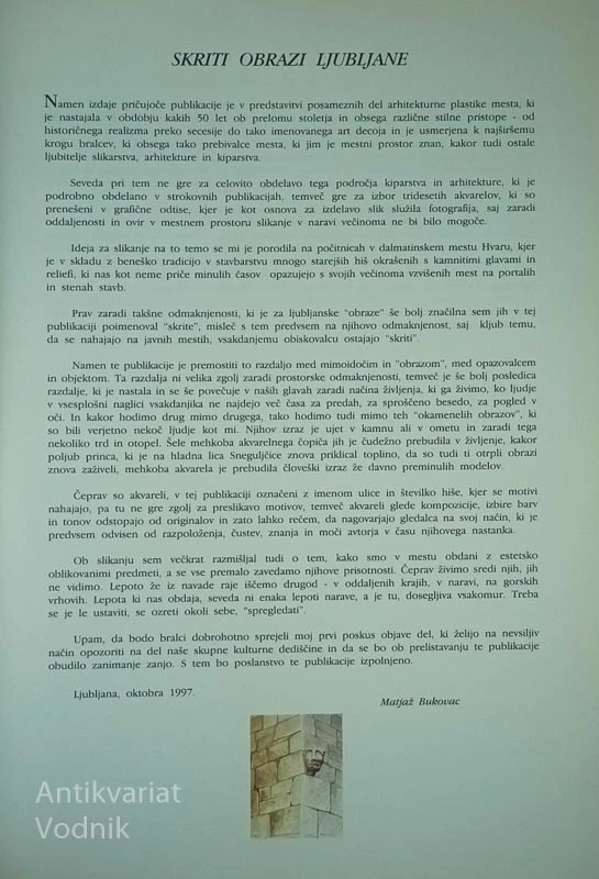 SKRITI OBRAZI LJUBLJANE, Matjaž Bukovac