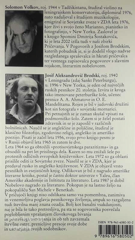 POGOVORI Z JOSIFOM BRODSKIM, Solomon Volkov