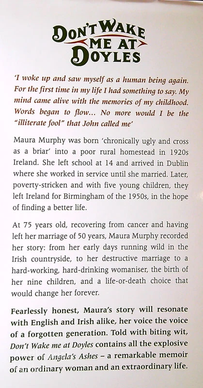 DON’T WAKE ME AT DOYLES; A MEMOIR, Maura Murphy