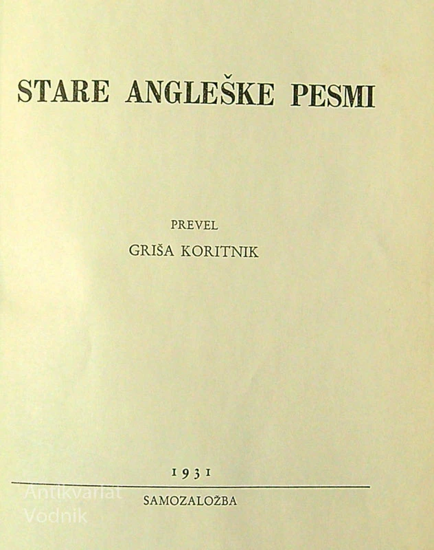 STARE ANGLEŠKE PESMI