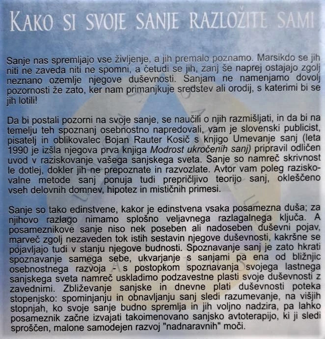 UMEVANJE SANJ, Bojan Rauter Kosič