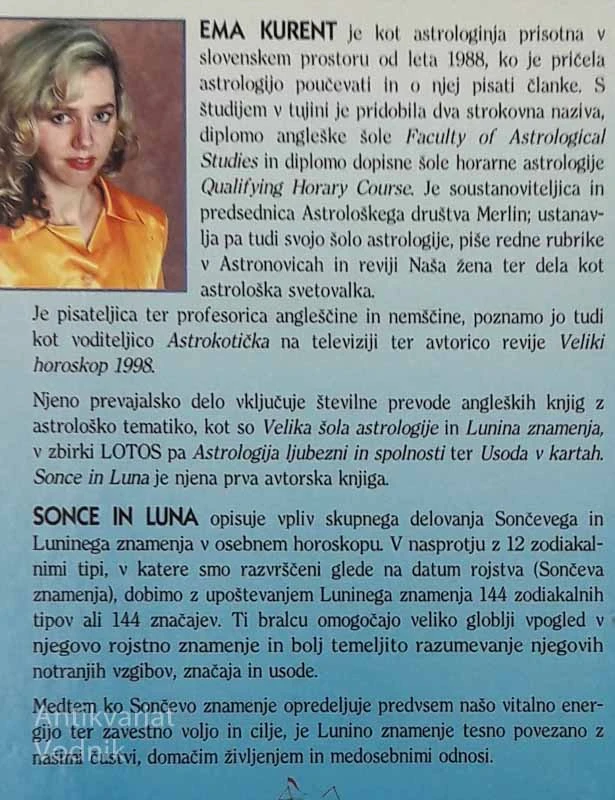 SONCE IN LUNA, 144 zodiokalnih kombinacij, Ema Kurent