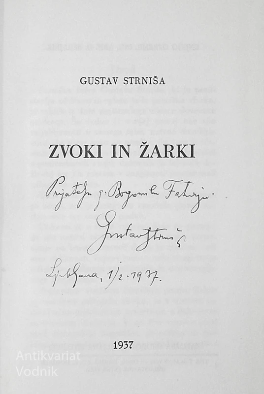 ZVOKI IN ŽARKI, Gustav Strniša