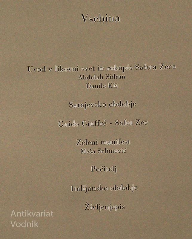 SAFET ZEC; DELA 1959-1998, Guido Giuffre