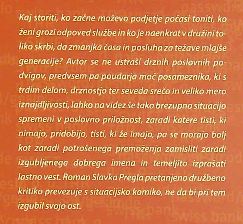 POKER Z NIČLAMI, Slavko Pregl