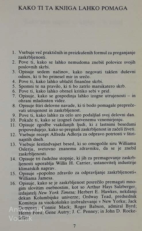 KAKO PREMAGAŠ ZASKRBLJENOST IN ZAČNEŠ ŽIVETI Dale Carnegie