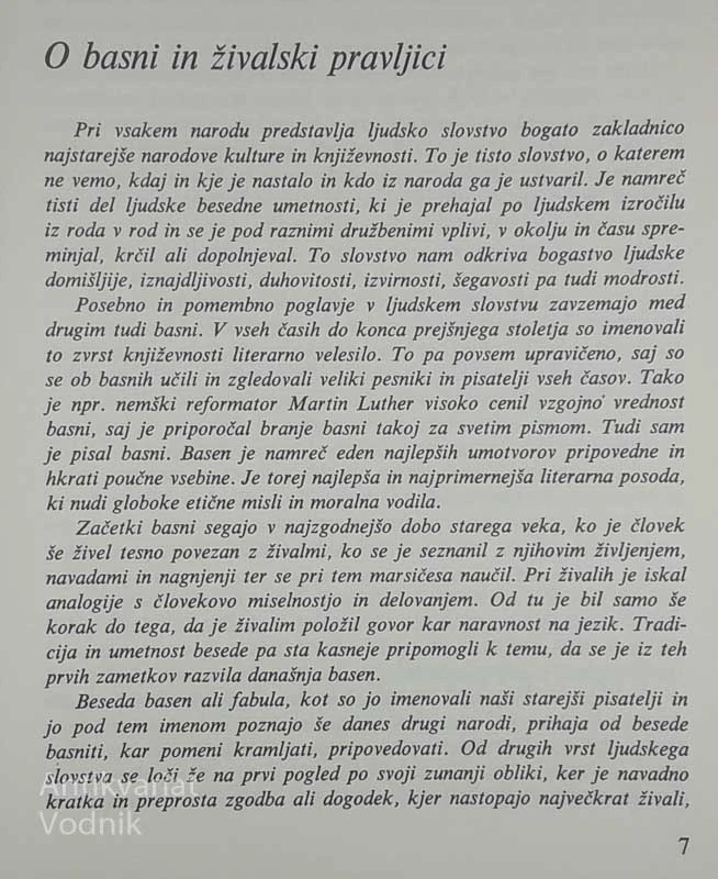 SLOVENSKE BASNI IN ŽIVALSKE PRAVLJICE