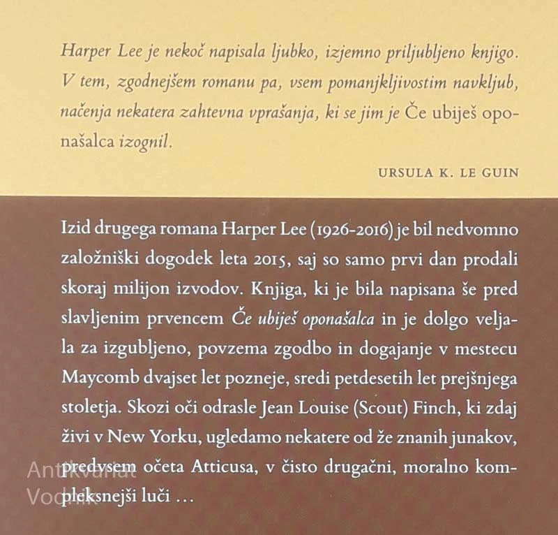 POJDI, POSTAVI STRAŽARJA, Harper Lee