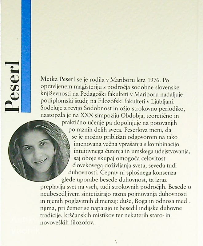 BESEDE O NEUBESEDLJIVEM, Metka Peserl