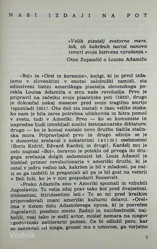 OREL IN KORENINE, Louis Adamič