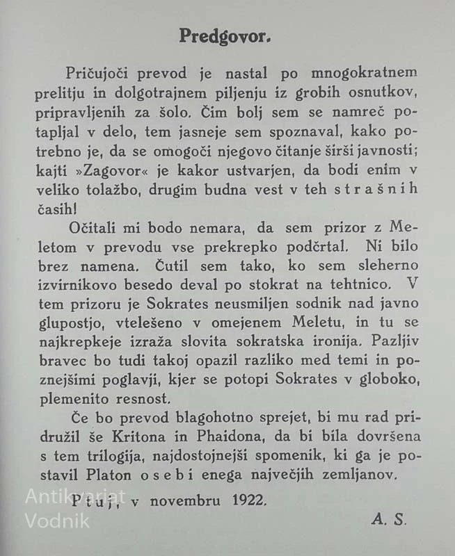 SOKRATOV ZAGOVOR, Platon