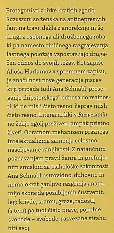 RAZVEZANI, Ana Schnabl