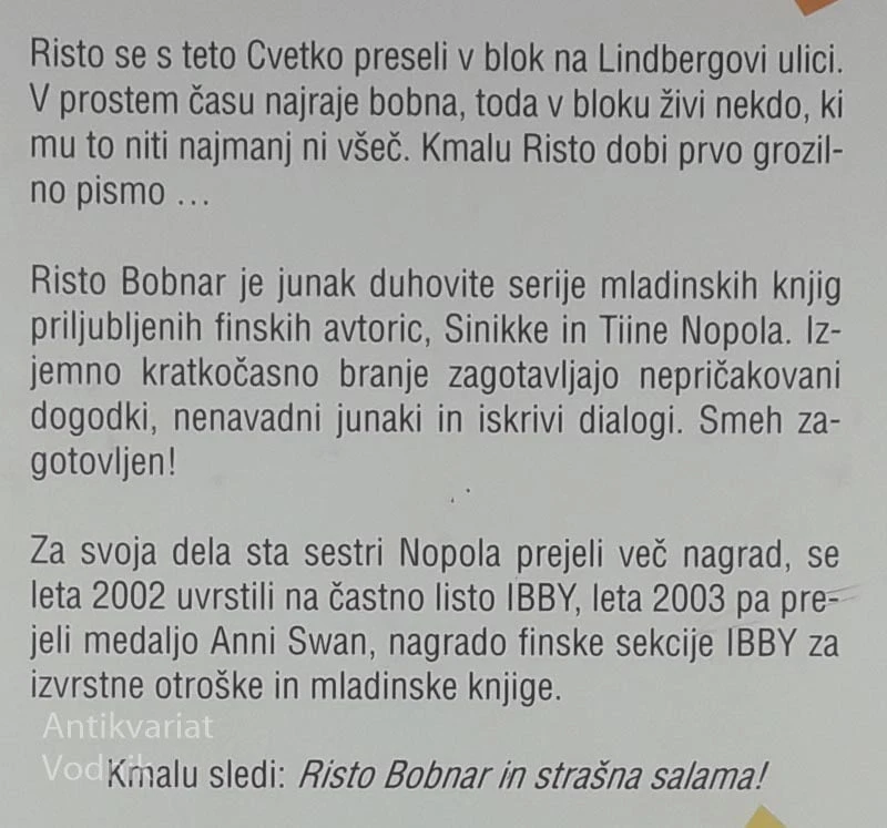 RISTO BOBNAR, ODKLENKALO TI JE, Sinikka Nopola in Tiina Nopola