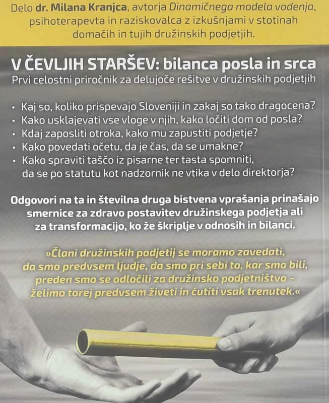 V ČEVLJIH STARŠEV; BILANCA POSLA IN SRCA, Dr. Milan Krajnc
