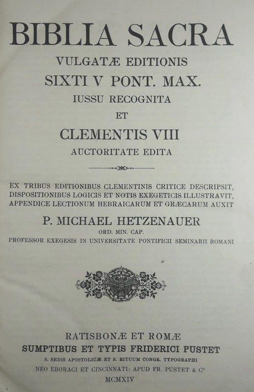BIBLIA SACRA, VULGATAE EDITIONIS