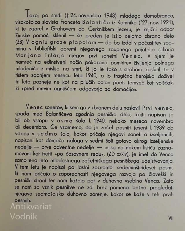 France Balantič, VENEC, z lesorezi opreml Marijan Tršar – Faksimile
